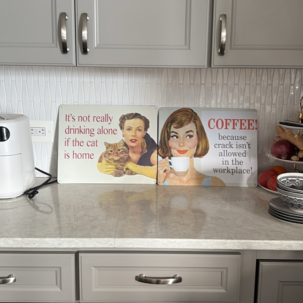 Metal vintage funny & coffee signs